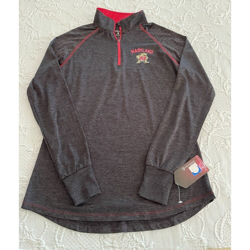Colosseum Maryland Terrapins 1/4 Zip Pullover Ladies Medium NWT $49.99